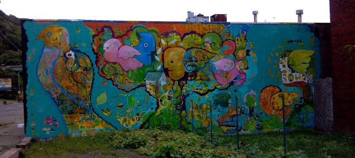 Open Highway, Open Sky mural by Gabe Felice at Forbes and Seneca, Pittsburgh PA