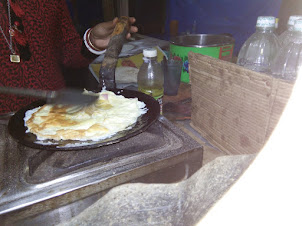 Dinner of Omelette in restaurant at Sonari in Assam.