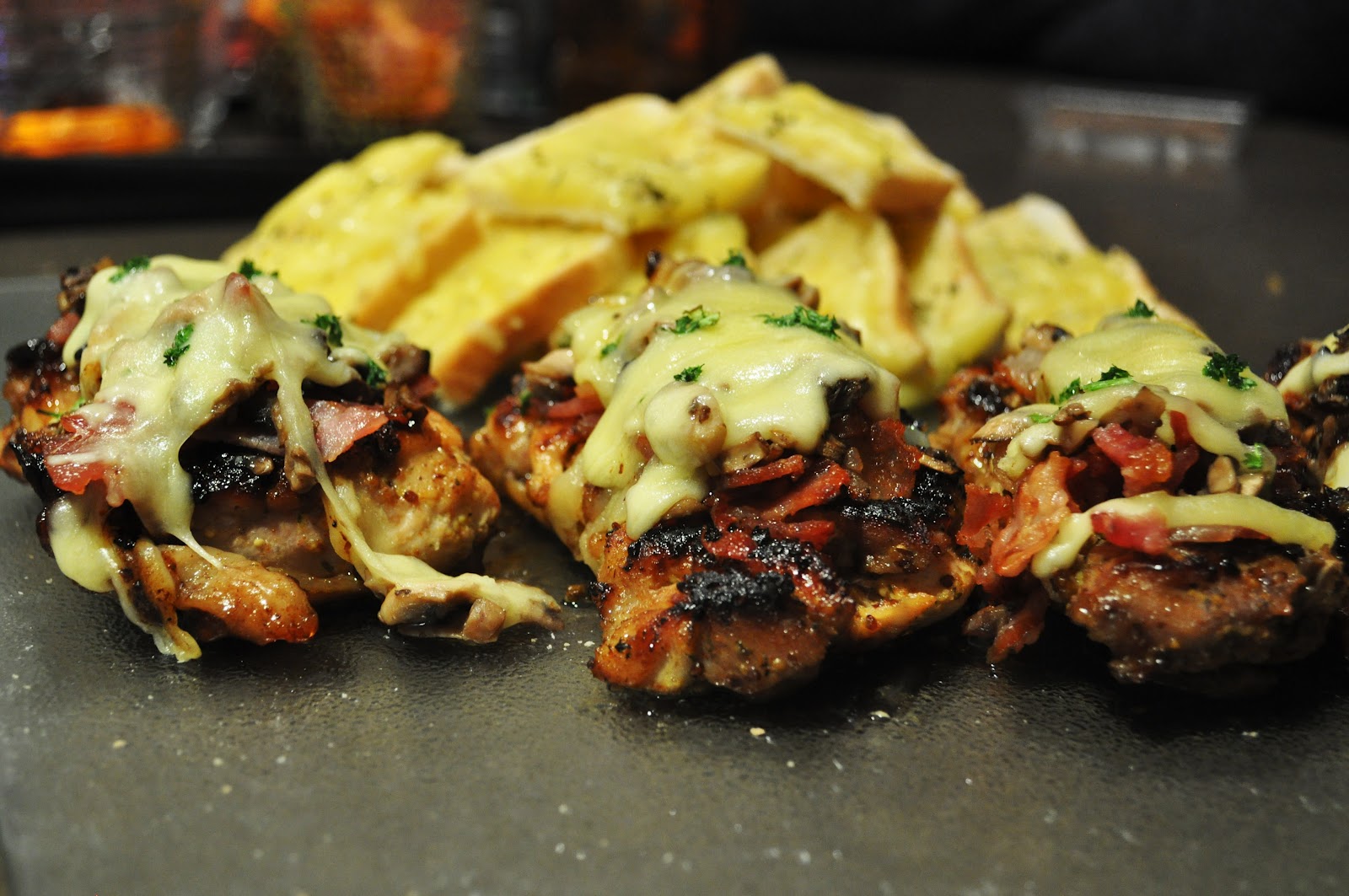 Tosakanth's Stuff Honey Mustard Chicken with Bacon and Mushroom