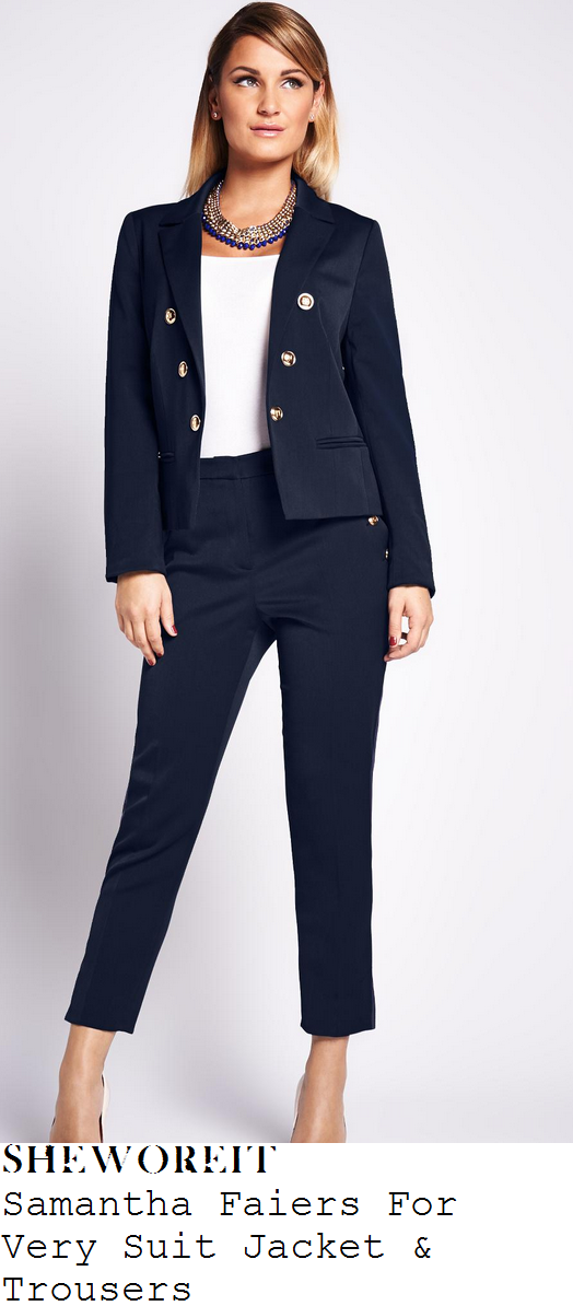 sam-faiers-navy-blue-button-detail-jacket-and-cropped-trousers-suit-princes-trust-awards sam-faiers-navy-blue-button-detail-jacket-and-cropped-trousers-suit-princes-trust-awards