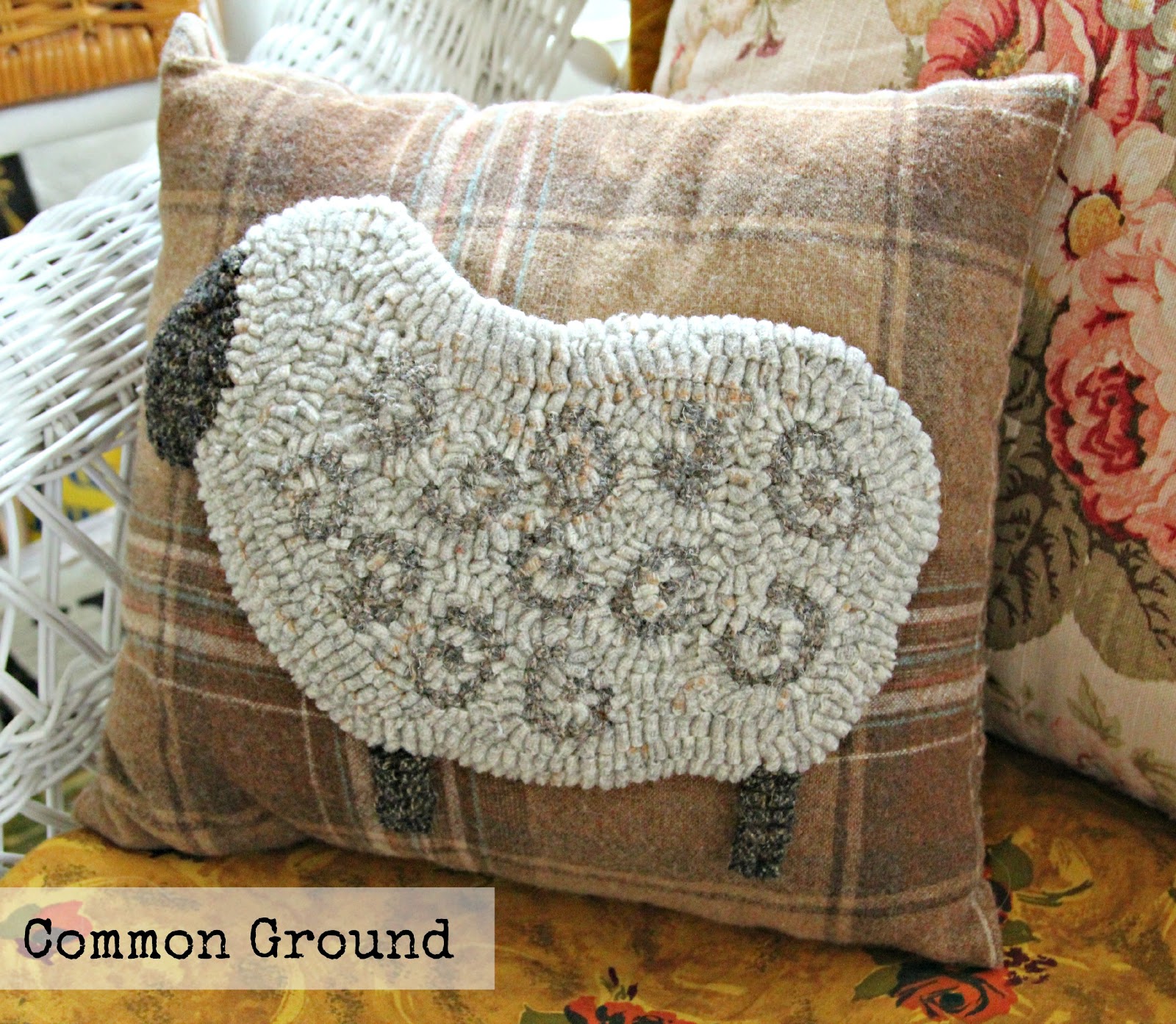 common ground "Hooked" on Wool Pillows for Fall