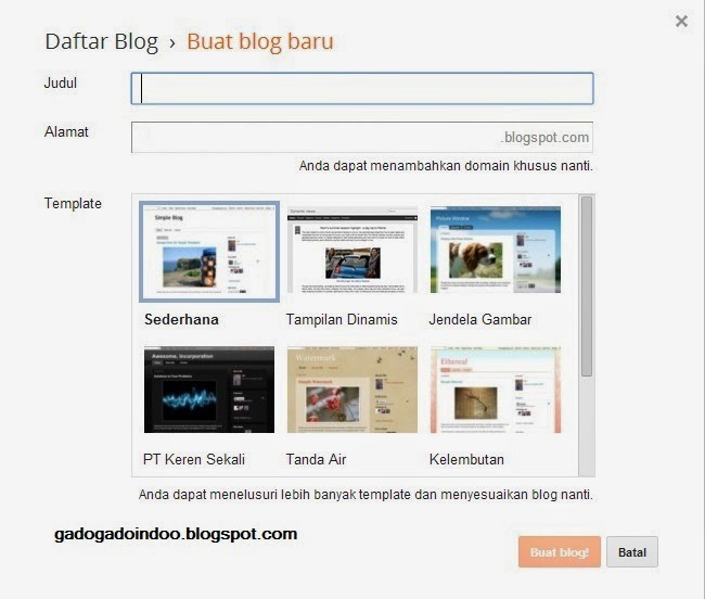 Cara Membuat Blog Gratis Di Blogspot Cara Membuat Blog Gratis Di Blogspot Dengan Mudah