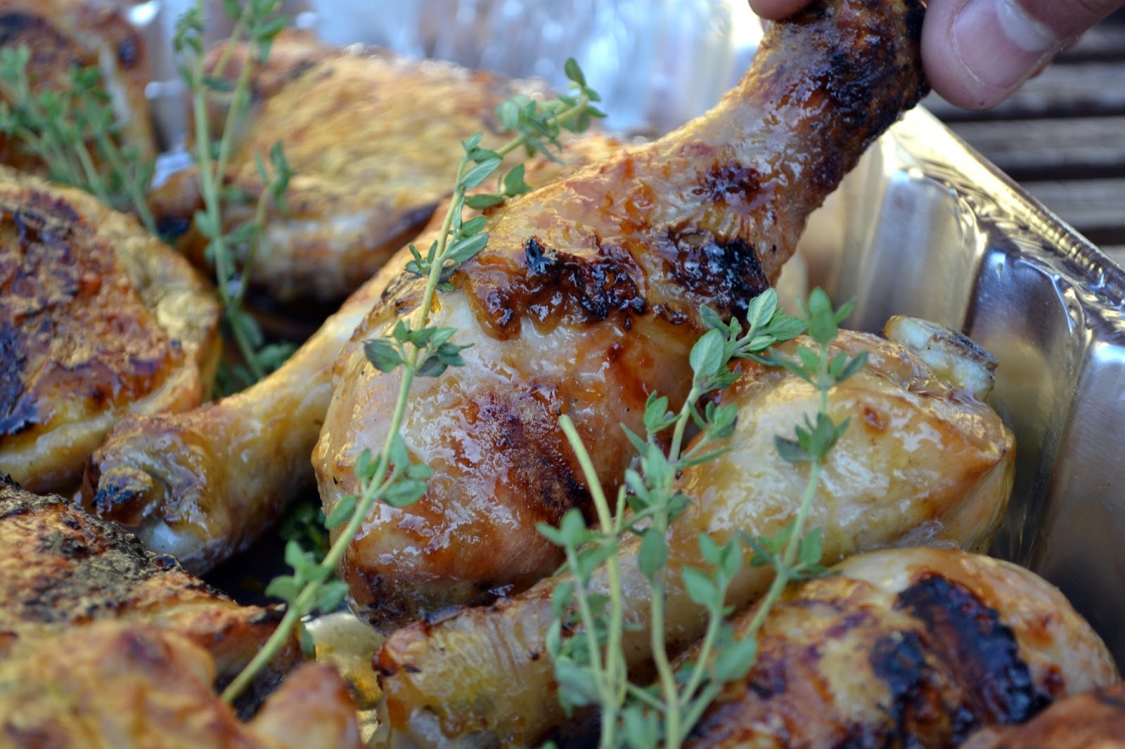 Hardly Housewives Apricot Glazed Grilled Chicken