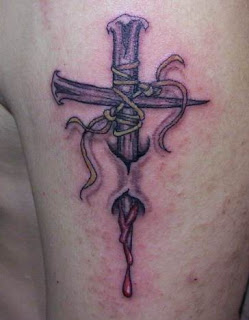 Cool 3D Cross Tattoo Design