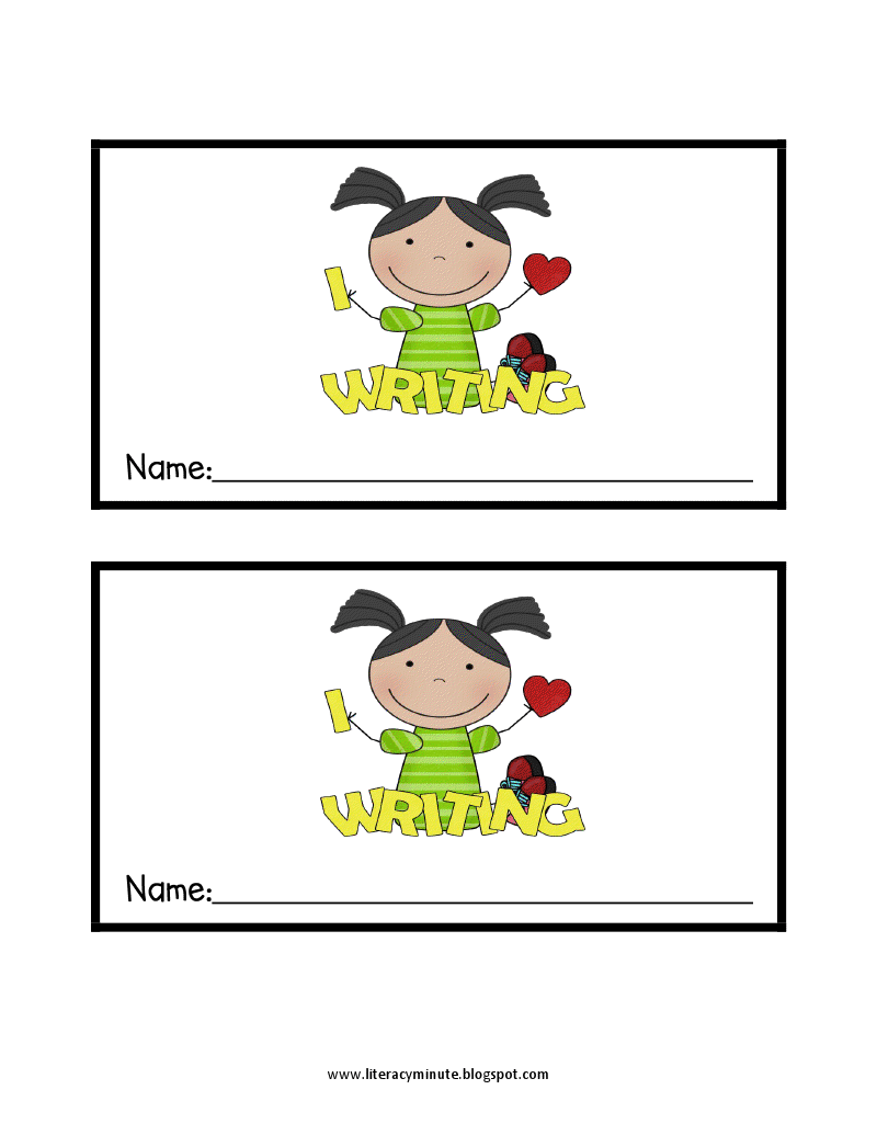 Literacy Minute Writing Notebook Labels Freebie