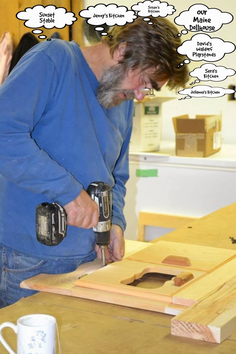 elves and angels play kitchen