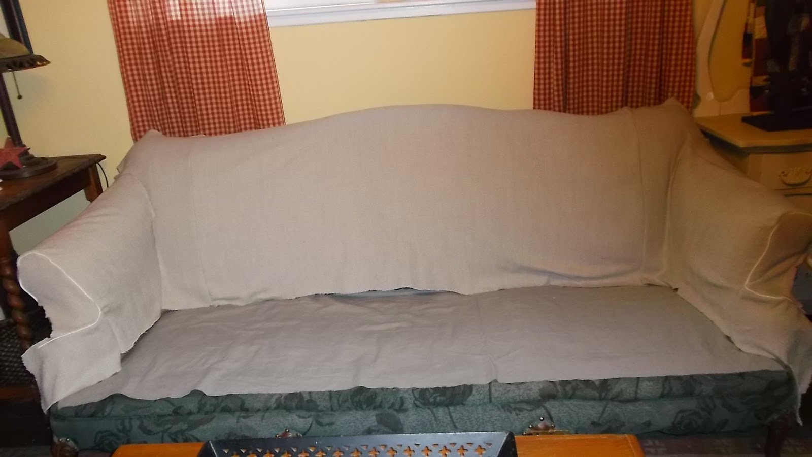 living a cottage life Camel Back Sofa Slipcover, Part 2