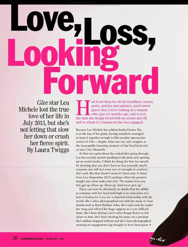 Lea Michele Cosmopolitan South Africa Magazine Photoshoot February 2014 Magazine Photoshoot : Lea Michele Photoshot For Cosmopolitan Magazine South Africa February 2014