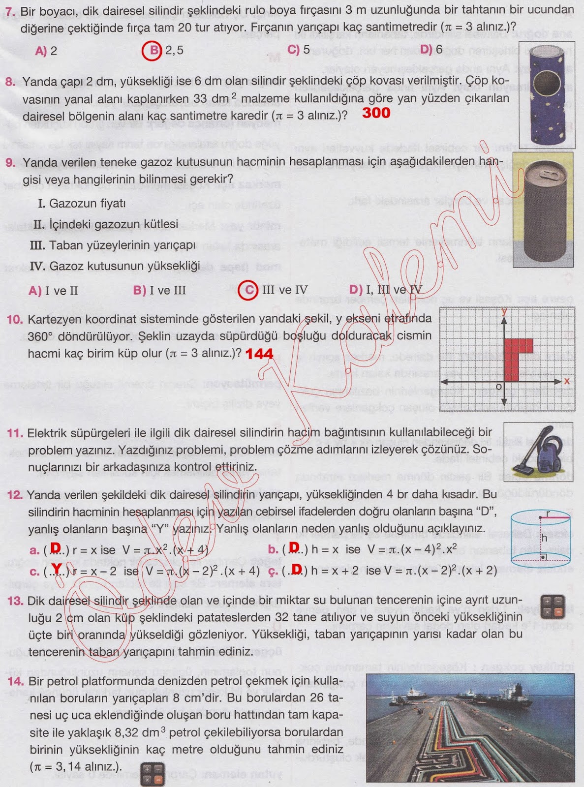 7 sinif matematik aydin yayinlari 245 sayfa cevaplari ders kitabi odev kalemi