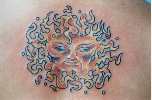 These Sun Tattoos can be used by either men or women on arms neckback