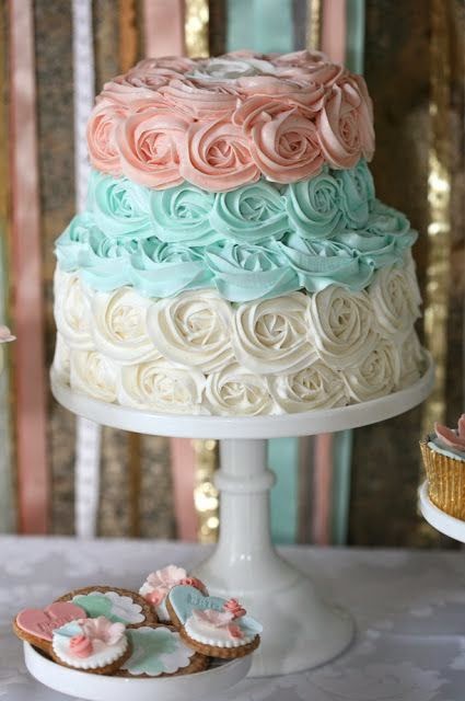 Beautiful Baby Shower Cake