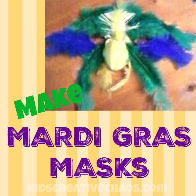 Make a Mardi Gras Mask Parrot Parakeet Feathers