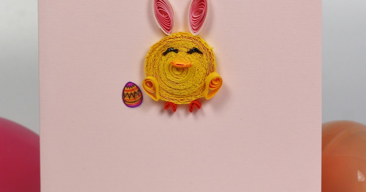 Love in Envelope Easter Card! Quilled Chick with Bunny Ears