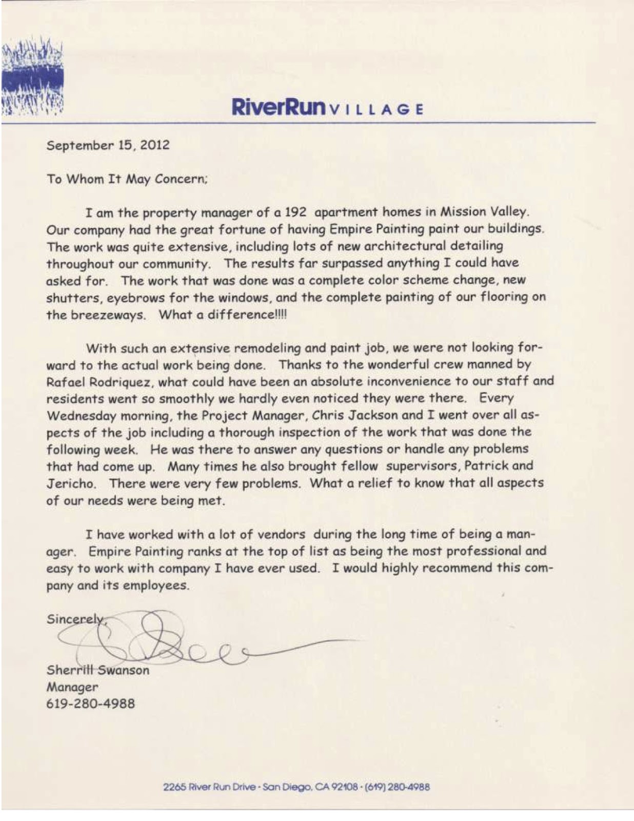 Work Reference Letter