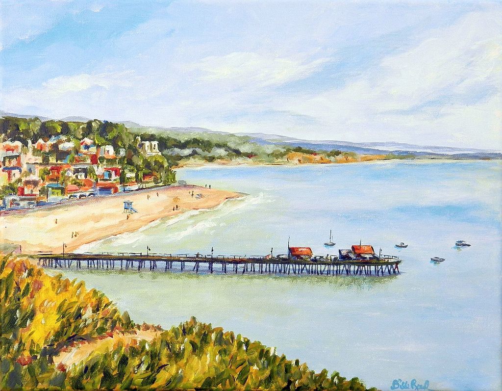 Toonsville Capitola View From The Cliff acrylic painting