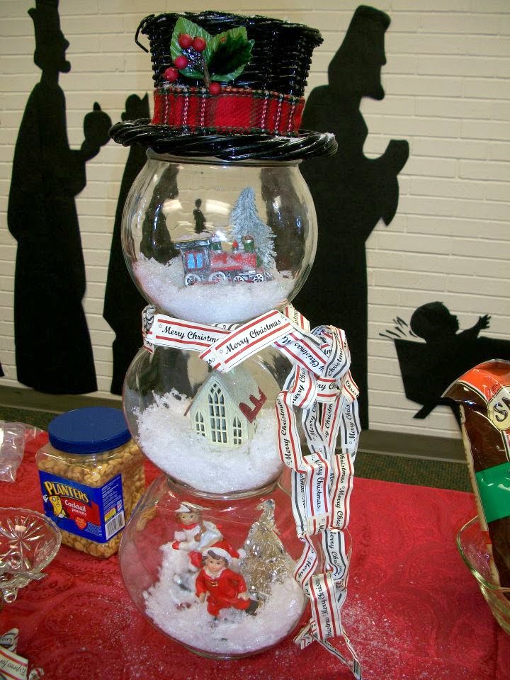 Prior Fish Bowl Snowman Snowglobe