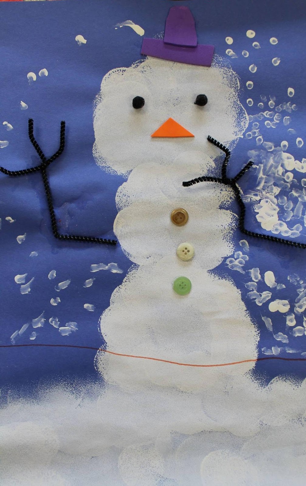 Art Room 104 Kindergarten SpongePaint Snowmen