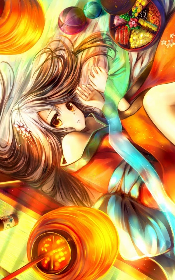 Brunettes Touhou Anime Colorful Android Wallpaper