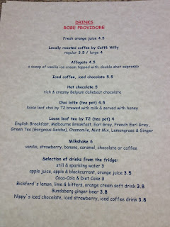 Robe, Providore, South Australia, menu Robe, Providore, South Australia, menu