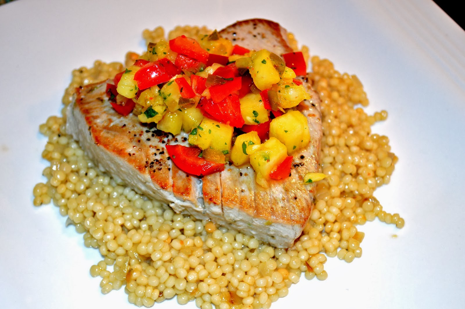 Kiss My Apron Seared Tuna over Couscous