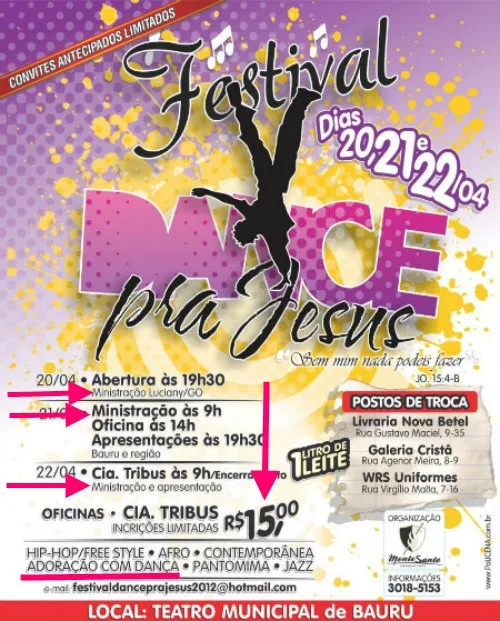 Cartaz do Dance pra Jesus, de Bauru