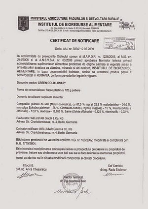 CERTIFICAT NOTIFICARE