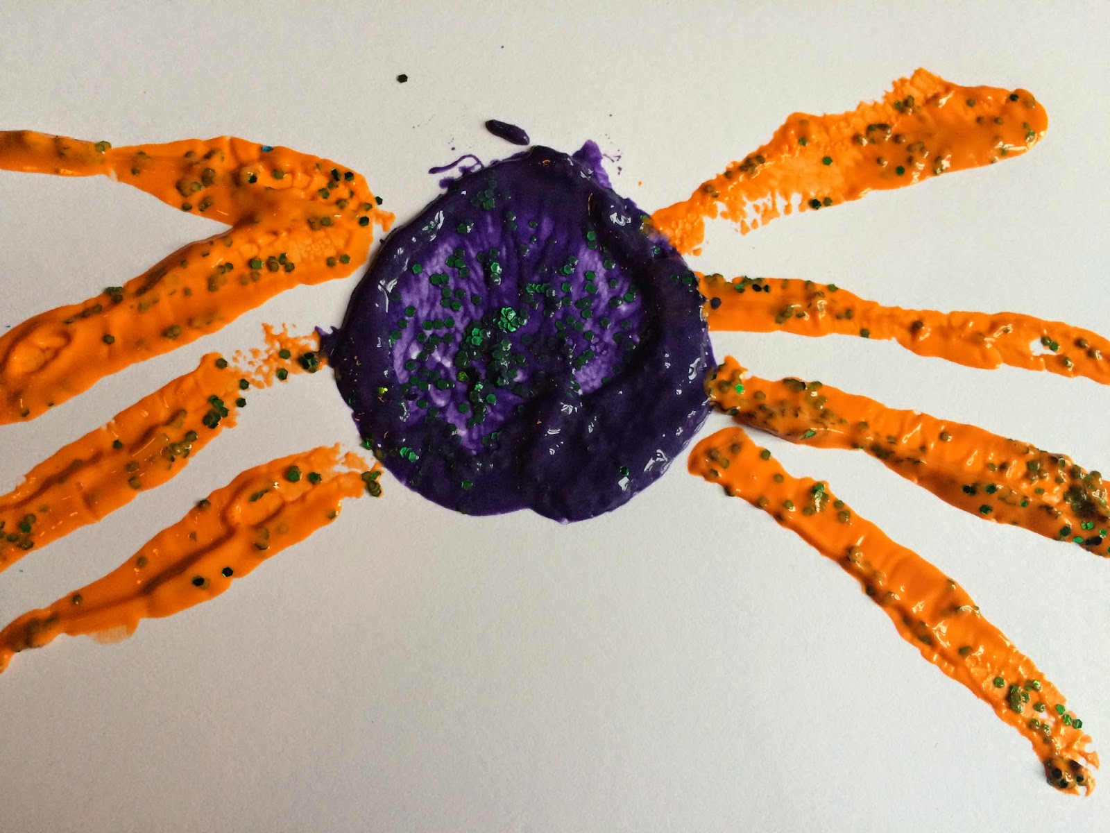 Mini Monets and Mommies: Halloween Spider Kids' Paint Print Art