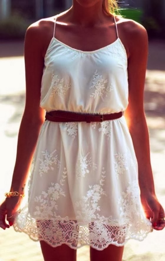 White laced mini dress for summer fashion Fashion Inspiration