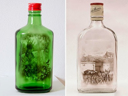 smoky glass bottle that hold the story and beauty