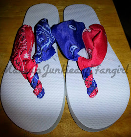 red bandana flip flops