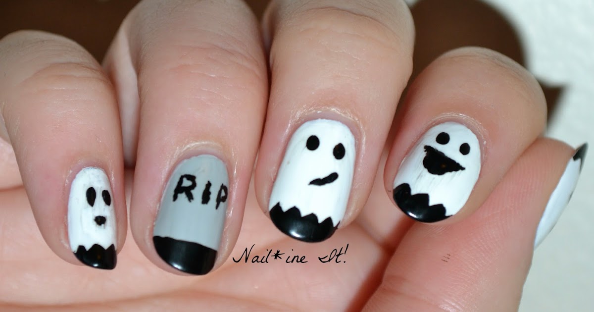 7. "Glowing Ghosts and Tombstones Nail Art for Halloween" - wide 6