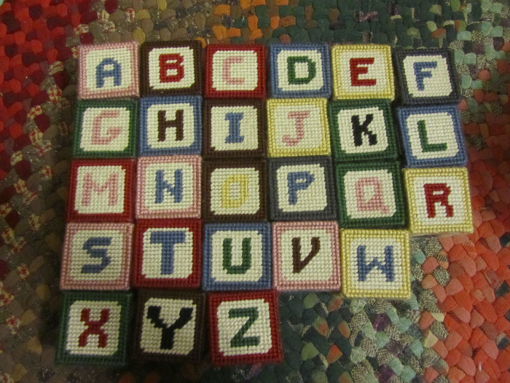 Little White Paw Needlepoint Alphabet Blocks