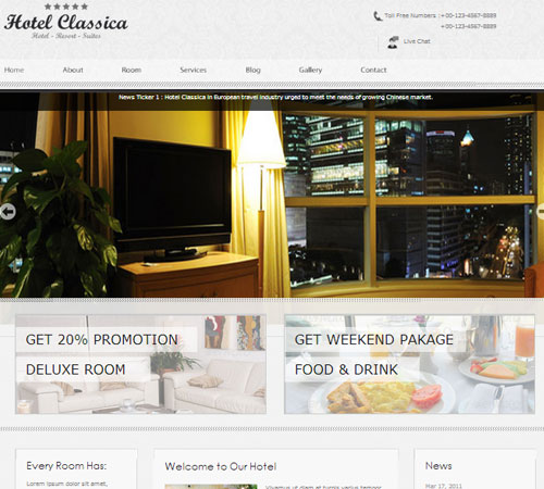 20+ Premium Hotel and Resort WordPress Themes and HTML Templates
