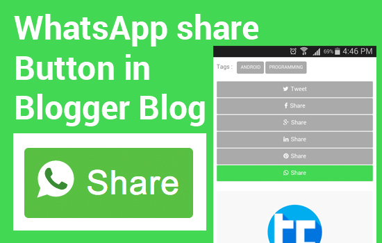 whatsapp share button for blogger