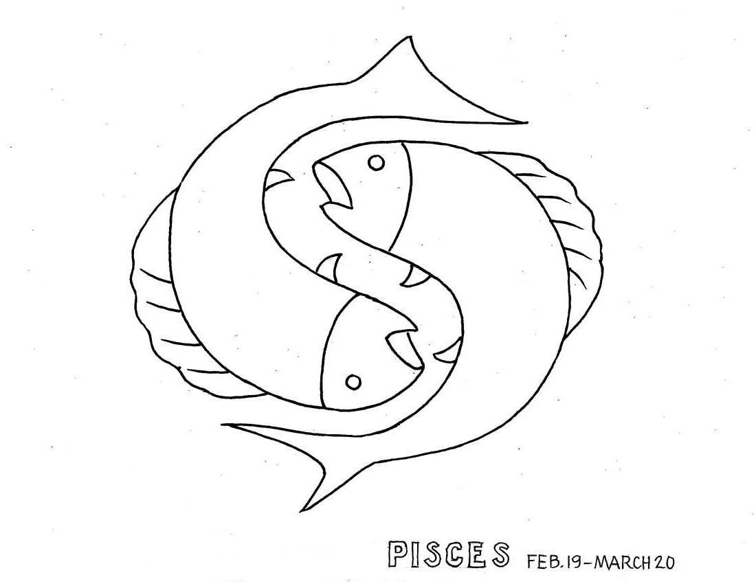 Coloring Pages Zodiac Signs : Pisces zodiac sign coloring pages Coloring Pages Zodiac Signs : Pisces zodiac sign coloring pages