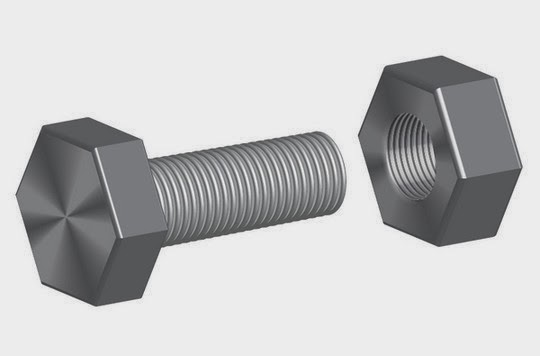 Illustrate a Screw-bolt and a Nut with 3D Effects Illustrate a Screw-bolt and a Nut with 3D Effects
