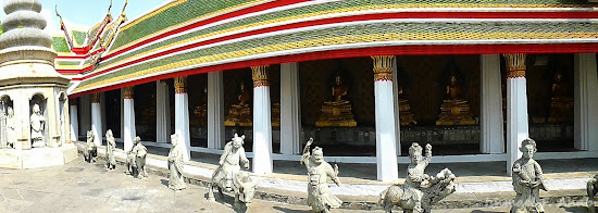 Chinese and Buddhist statues at Wat Arun ubosot