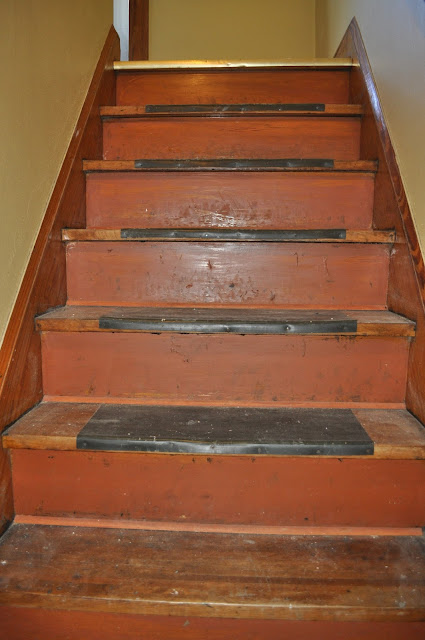 hallway, painting trim, painting, priming, freshening up, painting stairs, stair treads, diy