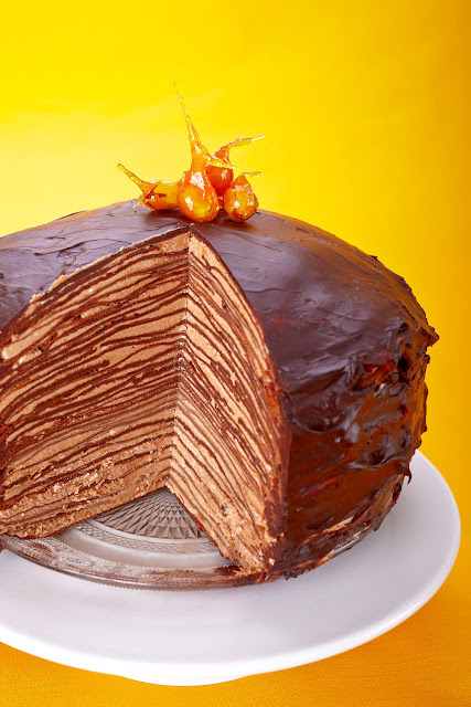 Schokoladen- Crepe- Kuchen. Foto- Edyta Guhl. http://mein-dolcevita.blogspot.de