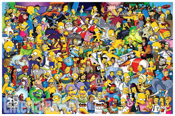 Poster 25 aniversario de los Simpson