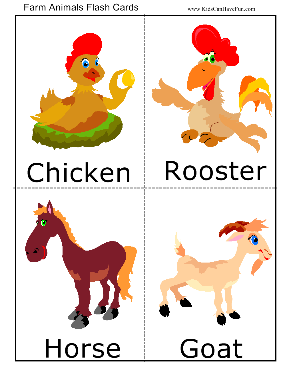 CARDS FOR KIDS FARM ANIMALS FLASH CARDS