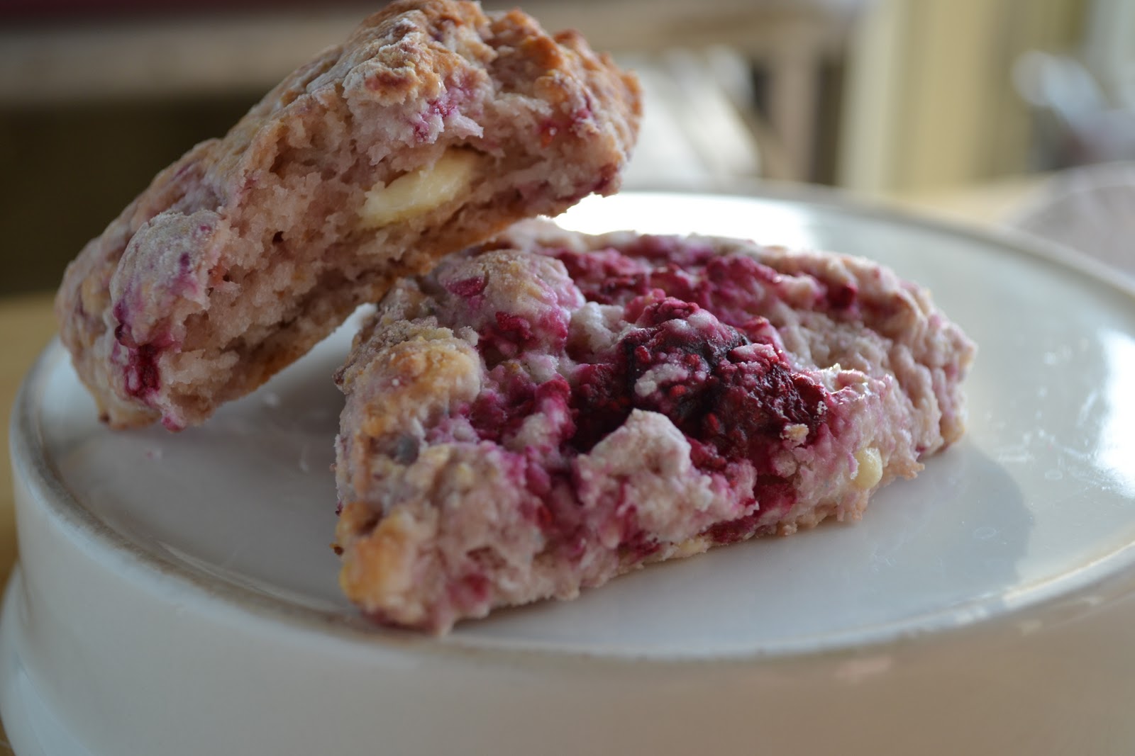 Gluten Free Gypsy White Chocolate Almond Raspberry Scones