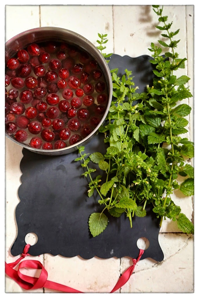Red gooseberry and lemon balm cordial recipe