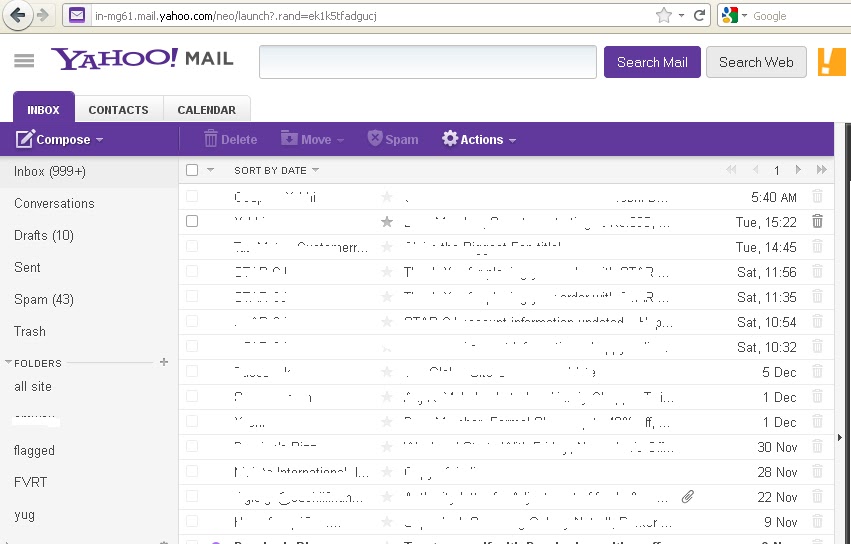 Yahoo Mail Interface