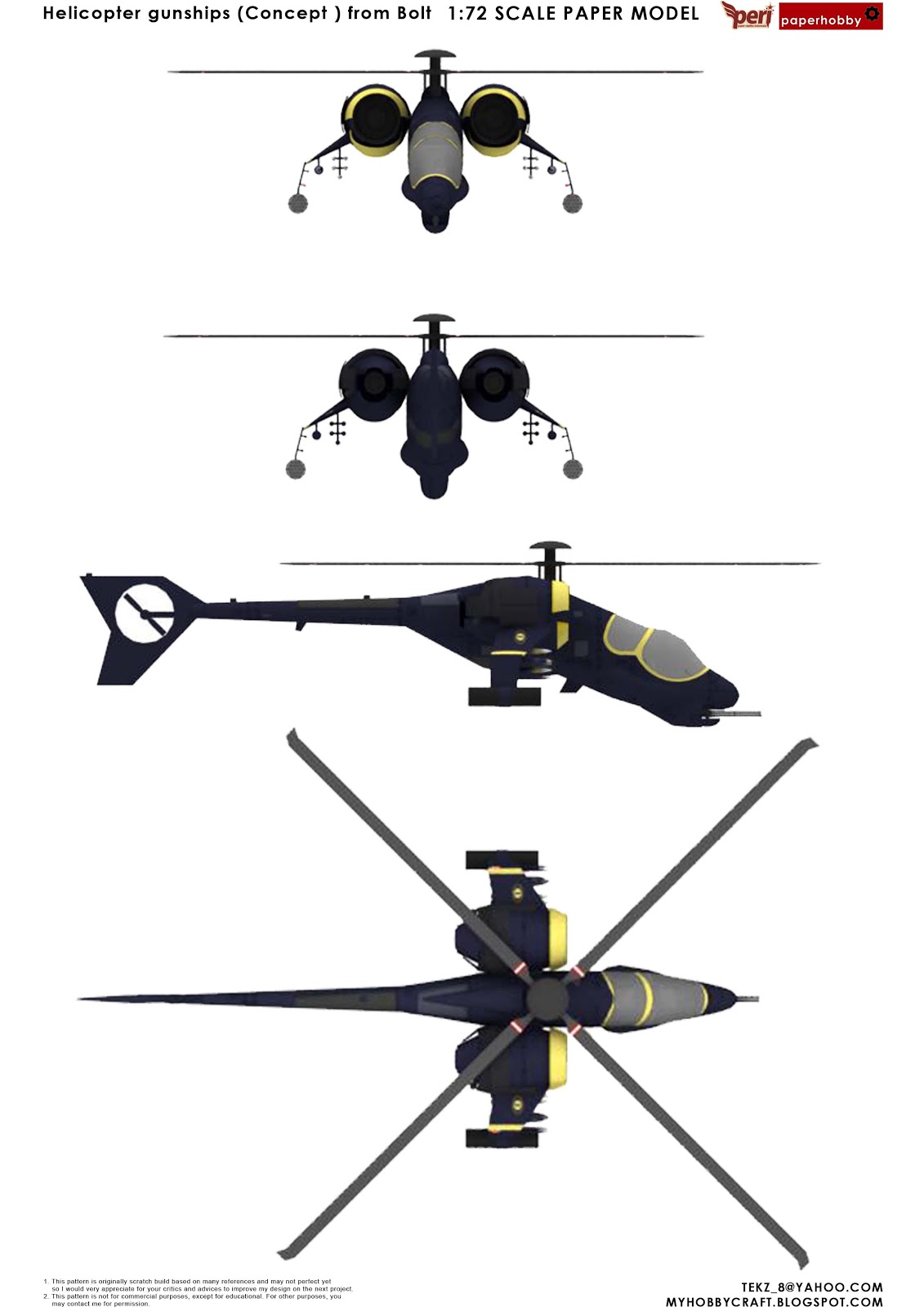 paperhobby helicopter gunships (Concept ) from Bolt 172