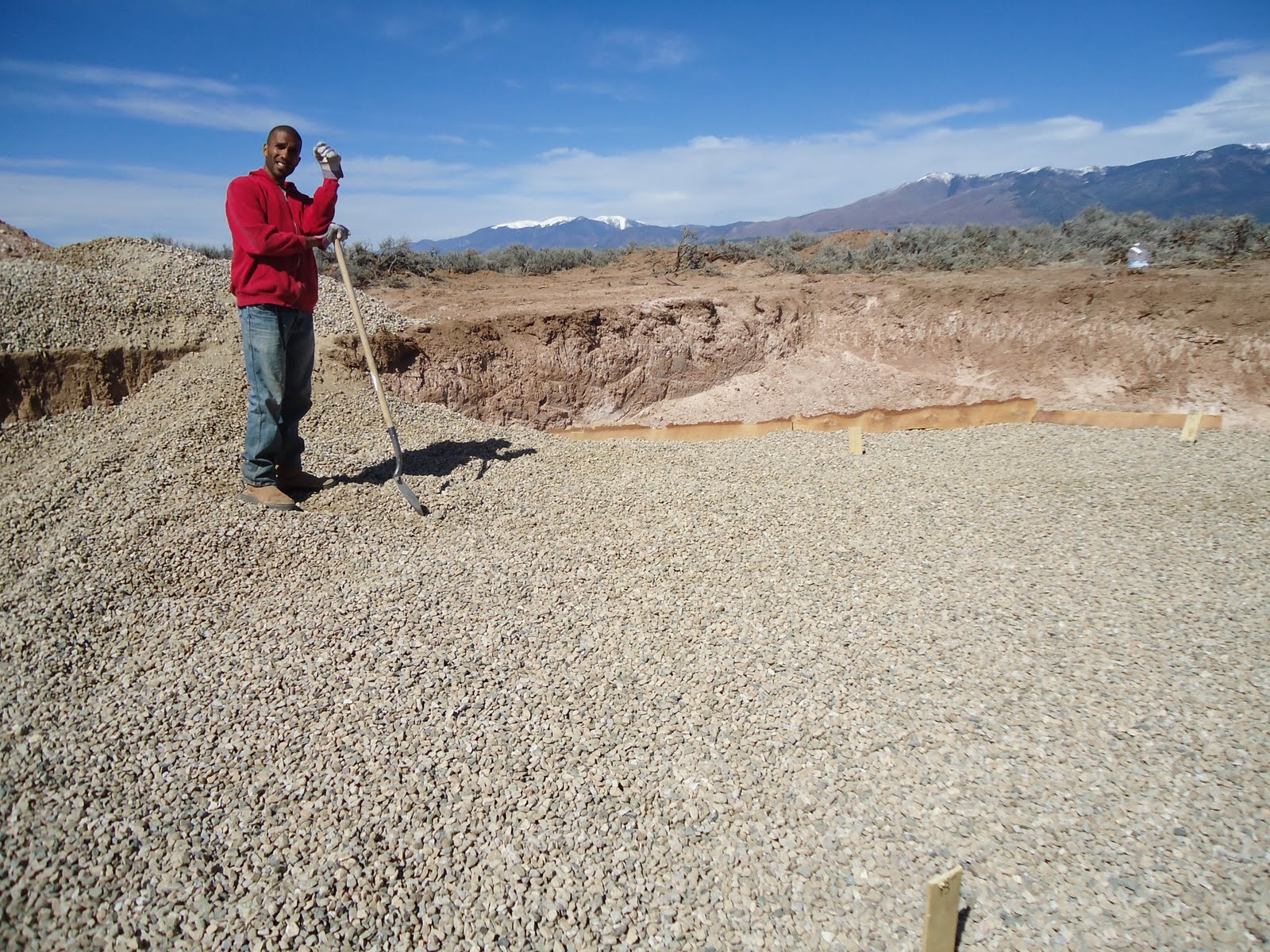 Building An Earthbag Home in Northern New Mexico Gravel Progress