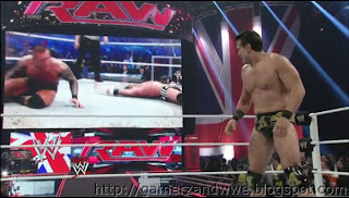 Alberto Del Rio gets distracted by Randy Orton entrance on WWE raw held on 05/11/2012