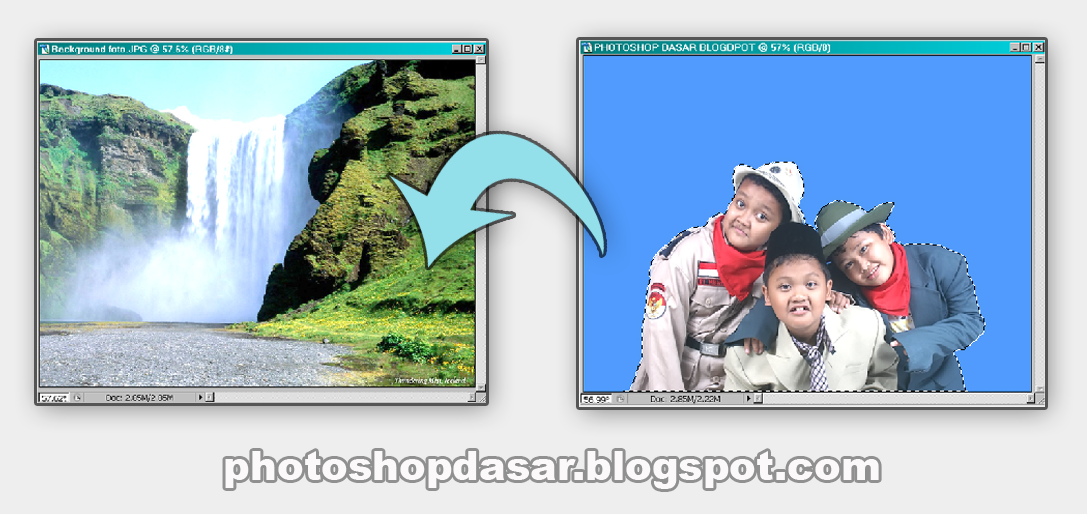 Cara kedua : aktifkan file foto tiga bocah di studio sebagai model