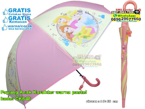 Payung Anak Karakter Warna Pastel Payung Anak Karakter Warna Pastel