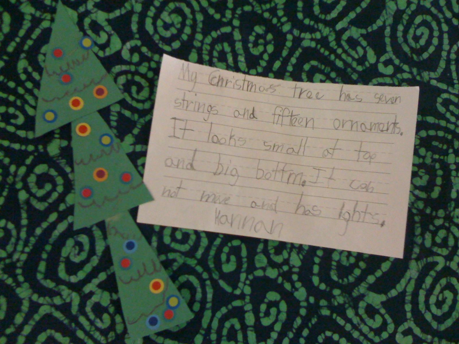 Blackboard An Elementary Education Blog Christmas Tree Descriptive Writing